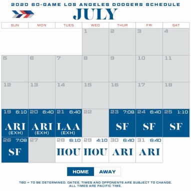 dodgers calendar schedule 2021 Dodgers 60 Game Schedule Released Other News And Notes Think Blue Planning Committee dodgers calendar schedule 2021